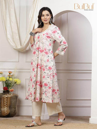 Sakina Cotton Pink Kurta Set - BulBul