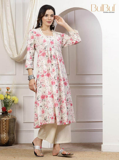 Sakina Cotton Pink Kurta Set - BulBul