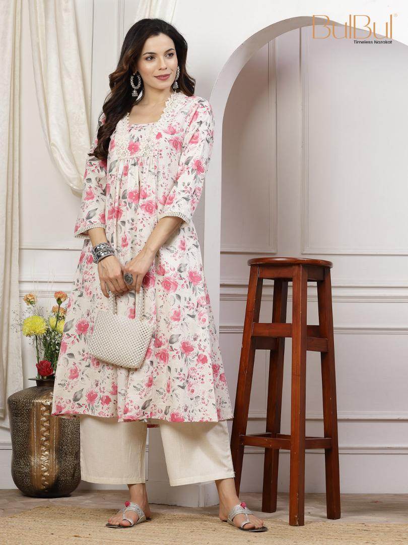 Sakina Cotton Pink Kurta Set - BulBul