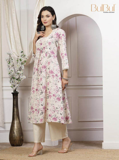 Sakina Cotton Purple Kurta Set - BulBul