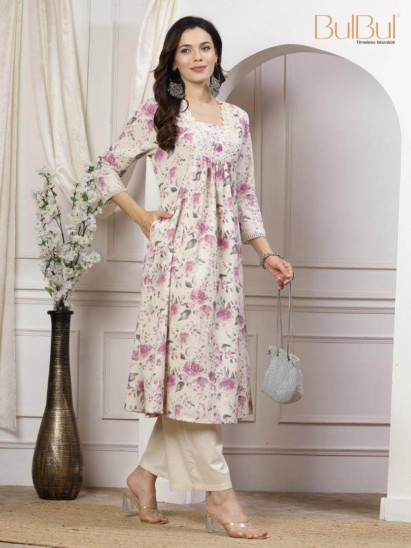 Sakina Cotton Purple Kurta Set - BulBul