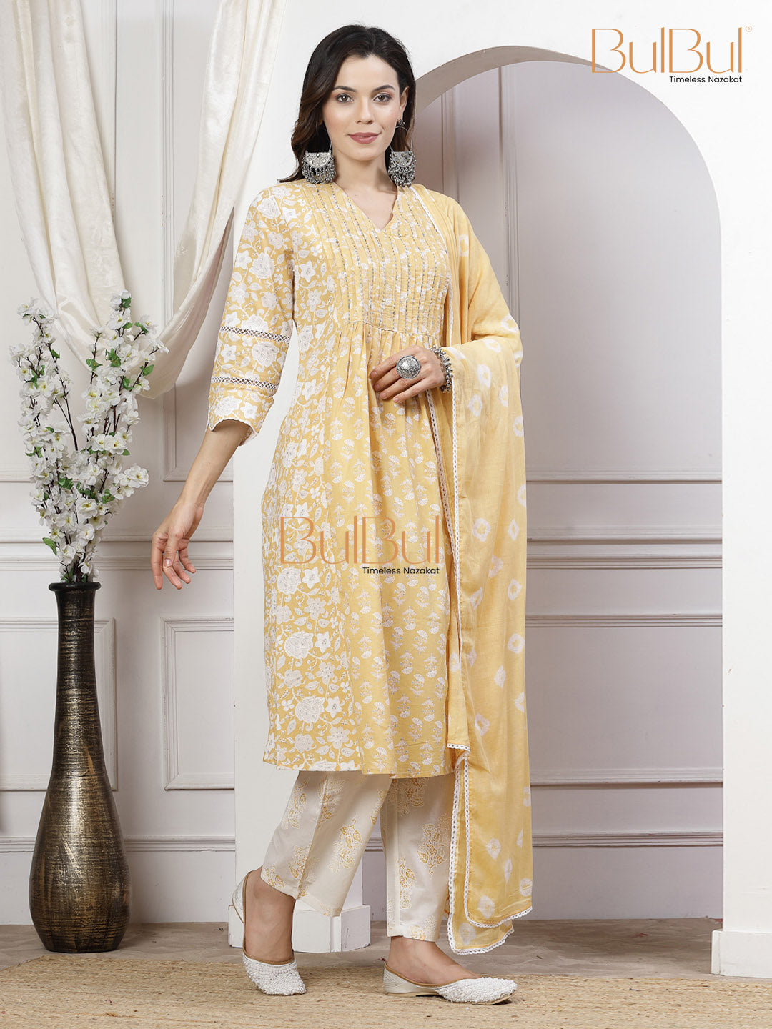 Sia Off White Cotton Kurta Set with Dupatta