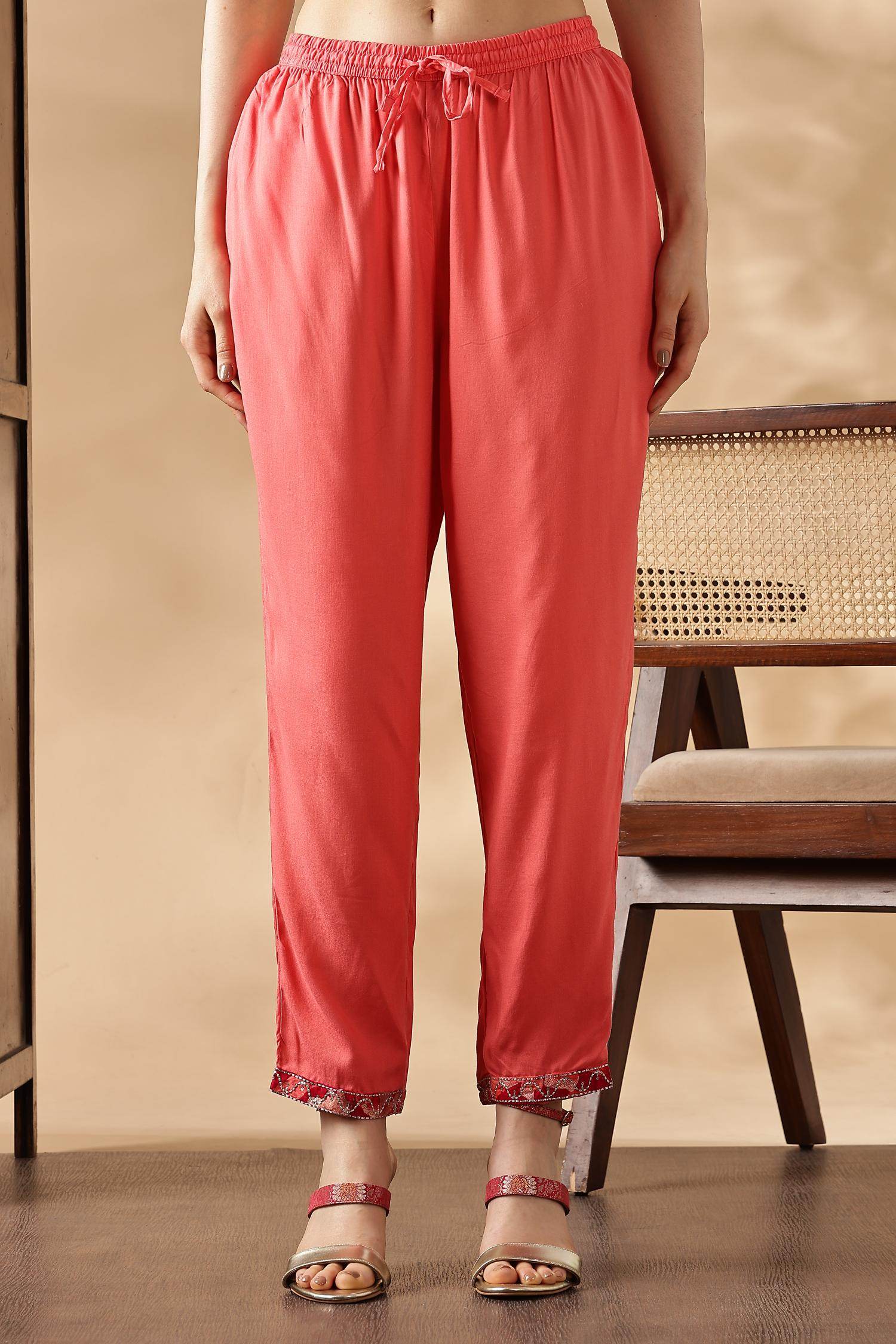 Simar Rayon Fuschia Kurta Set with Dupatta - BulBul