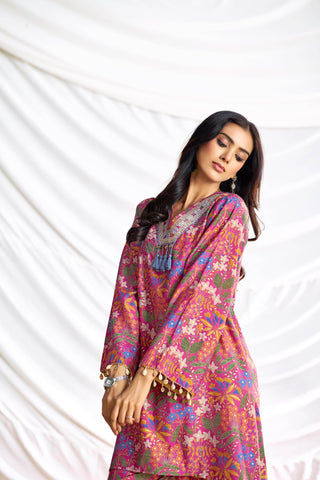 Dharvi Chanderi Fuschia Co-Ord Set - BulBul