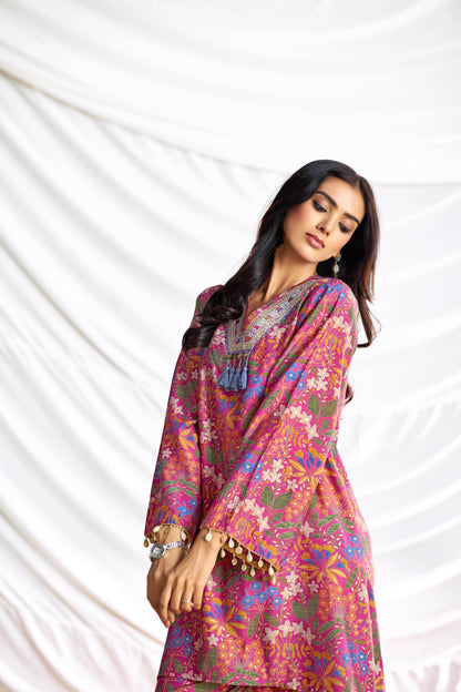 Dharvi Chanderi Fuschia Co-Ord Set - BulBul