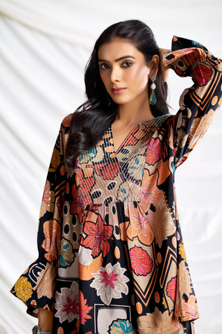 Ojasvi Black Chanderi Co-Ord Set - BulBul