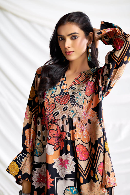 Ojasvi Black Chanderi Co-Ord Set - BulBul