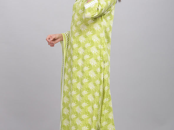 Firdous Rayon Green Kurta Set with Dupatta