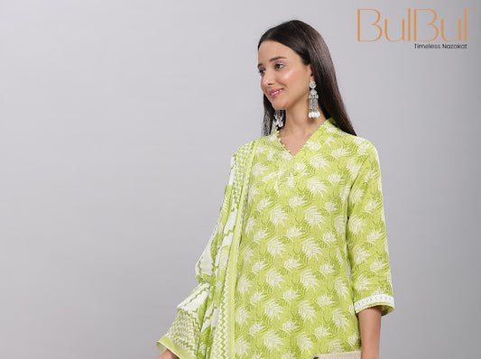 Firdous Rayon Green Kurta Set with Dupatta