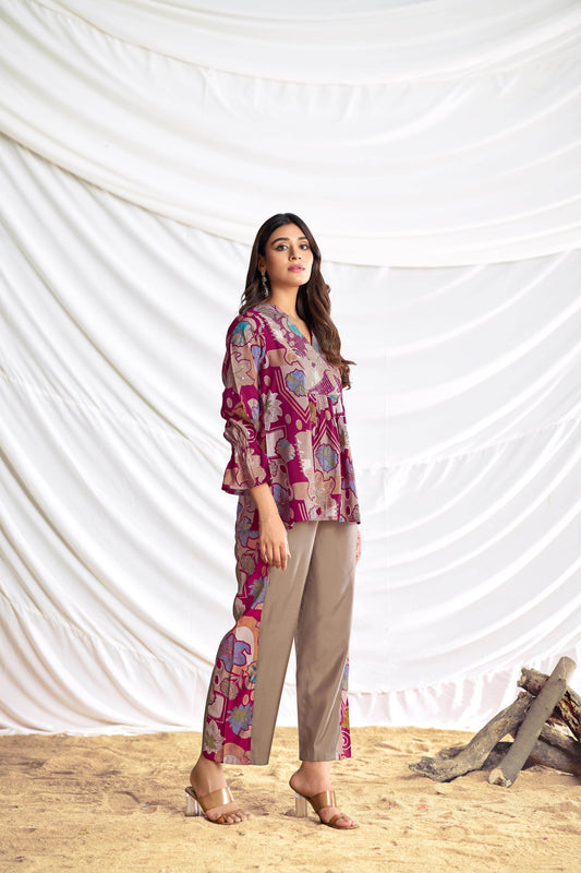 Ojasvi Red Chanderi Co-Ord Set - BulBul