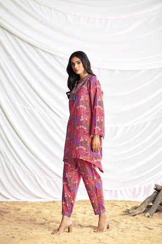 Dharvi Chanderi Fuschia Co-Ord Set - BulBul