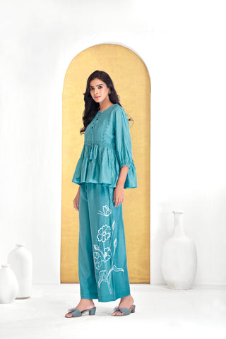 Nira Iceblue Co-Ord Set - BulBul