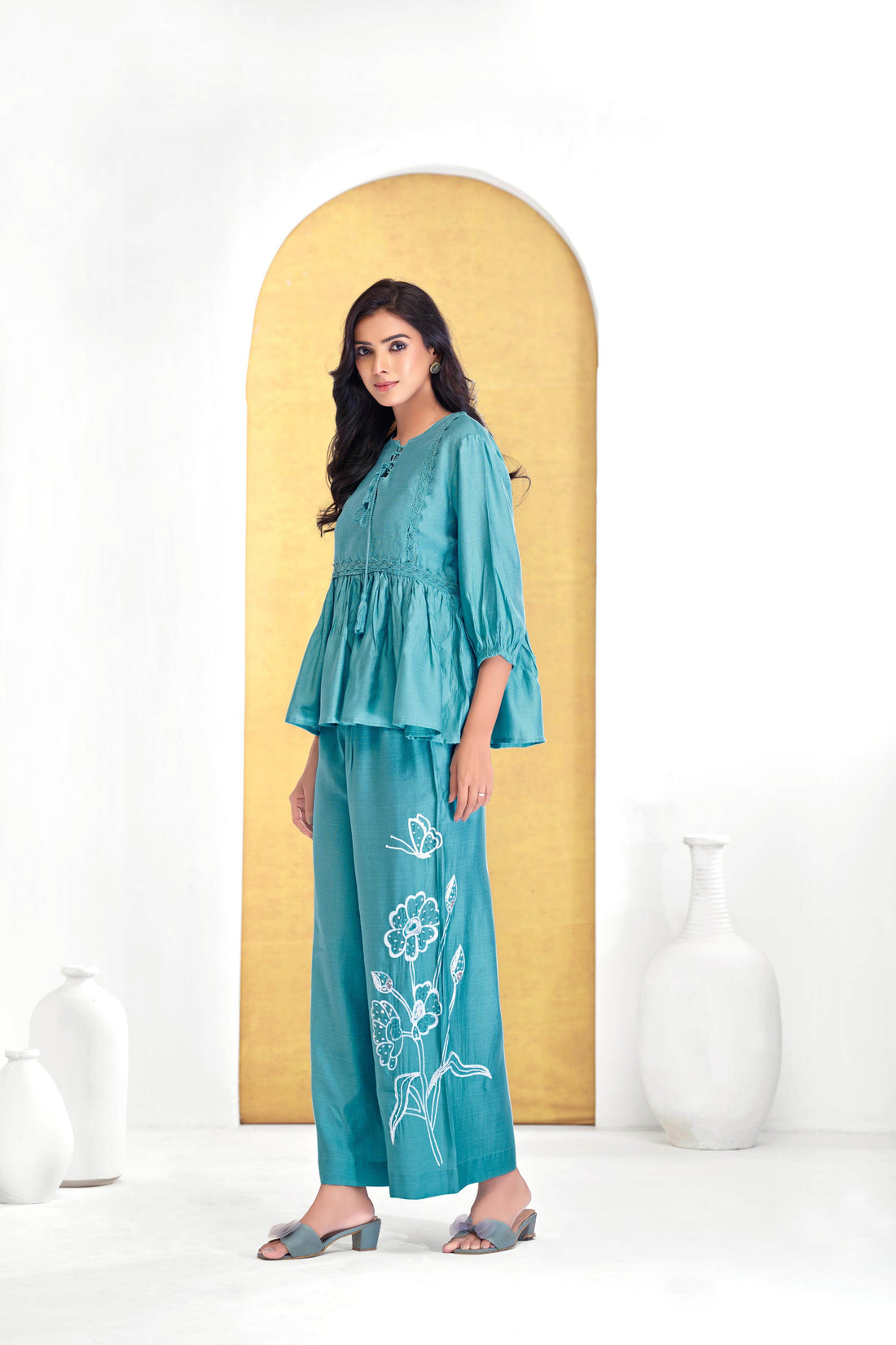 Nira Iceblue Co-Ord Set - BulBul