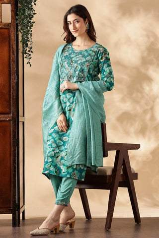 Simar Rayon Rama Kurta Set with Dupatta - BulBul