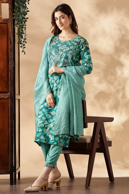 Simar Rayon Rama Kurta Set with Dupatta - BulBul
