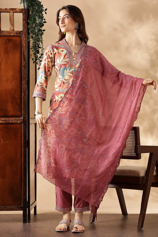 Aafiya Muave Rayon Kurta Set with Dupatta - BulBul
