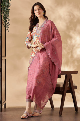 Aafiya Muave Rayon Kurta Set with Dupatta - BulBul