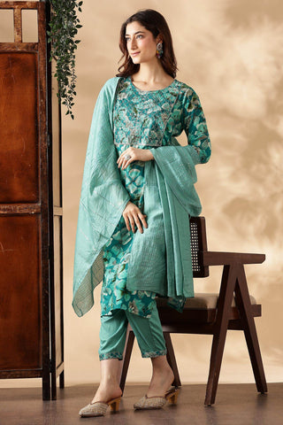 Simar Rayon Rama Kurta Set with Dupatta - BulBul