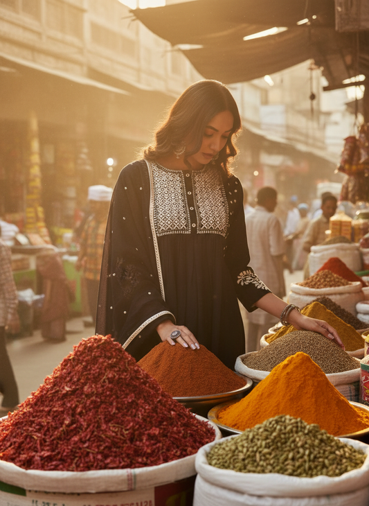 Abhilasha Cotton Black Kurta Set with Dupatta