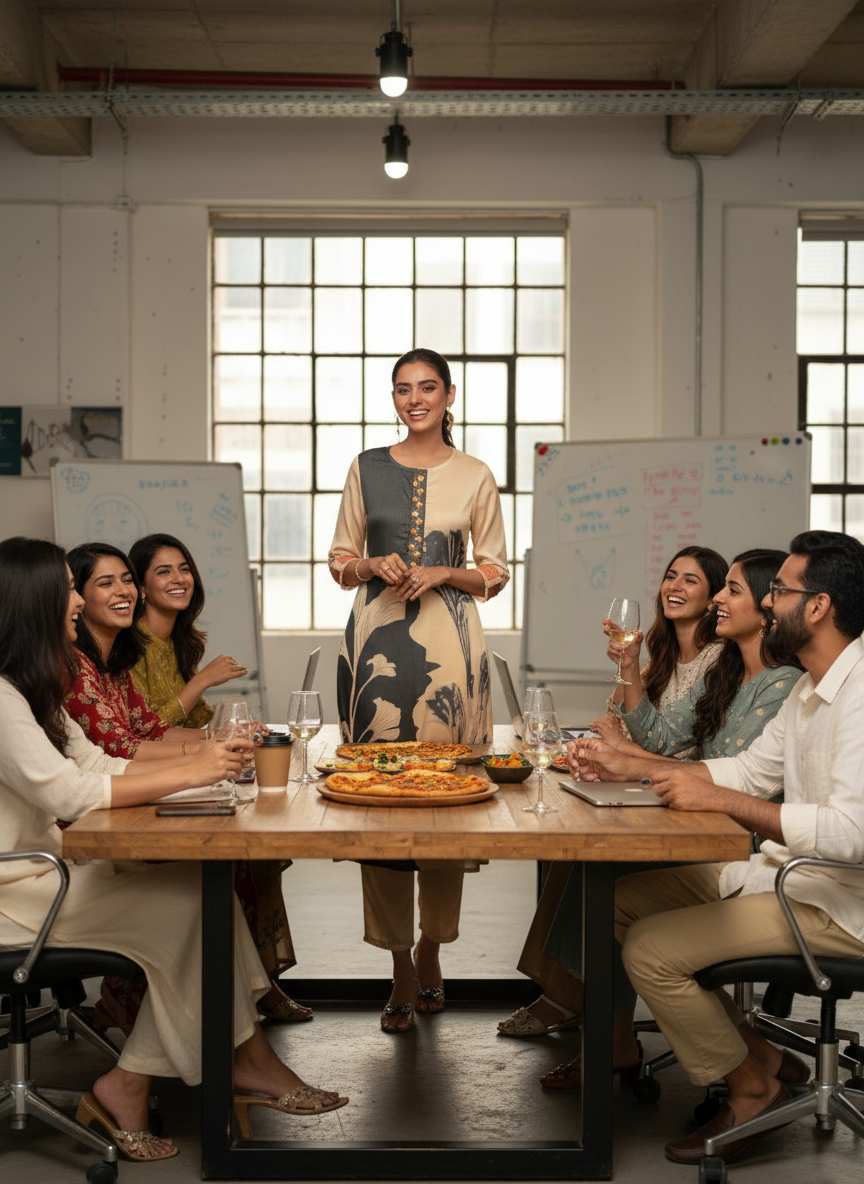 Arwa Black & Beige Panelled Floral Printed Kurta Set with Hand Embellished Bugle & Sequin Placket in Satin Silk with Cotton Mul Lining