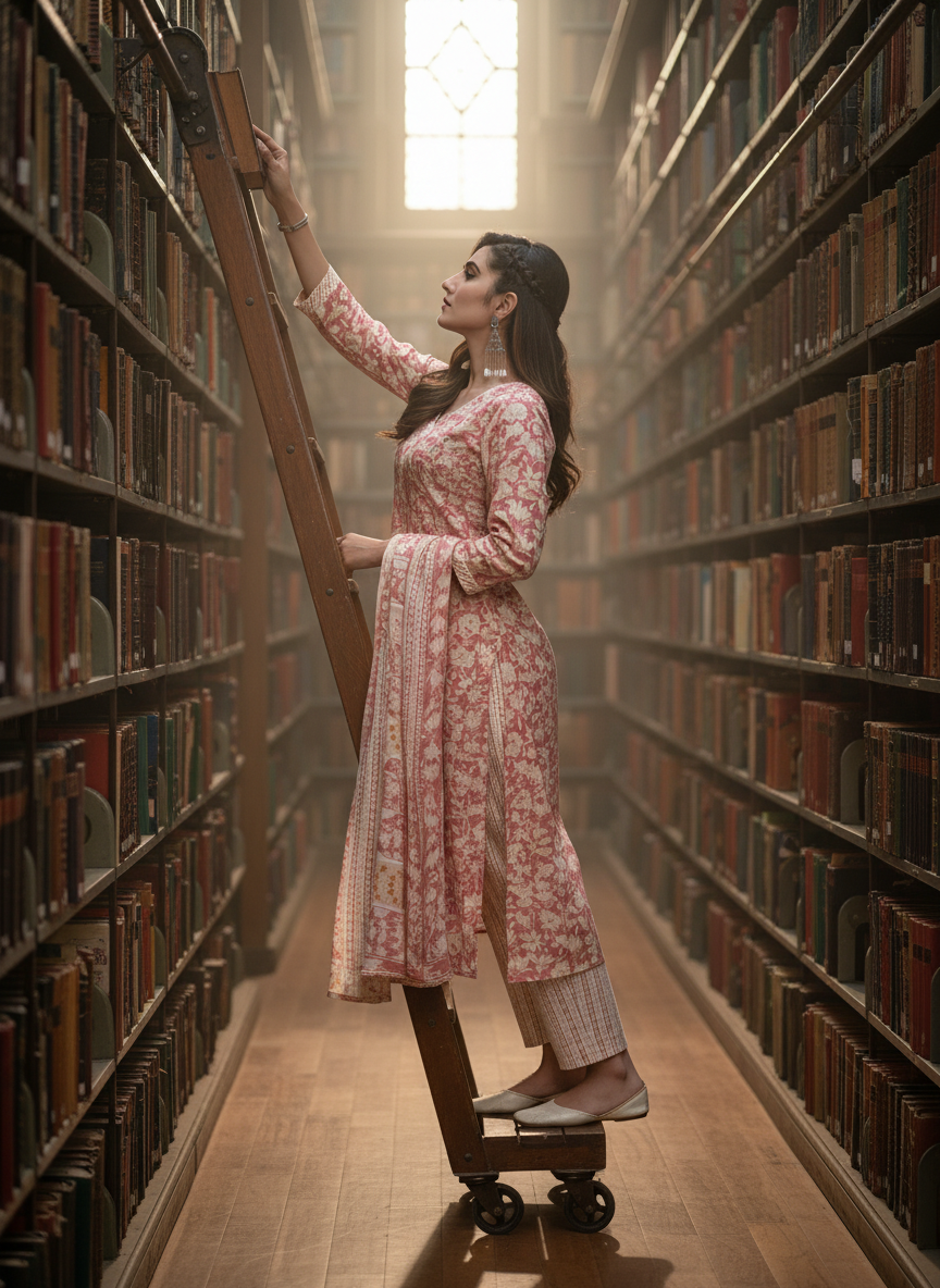 Pure Cotton Red Printed Kurta Set with Floral Sequin Highlights & Dupatta