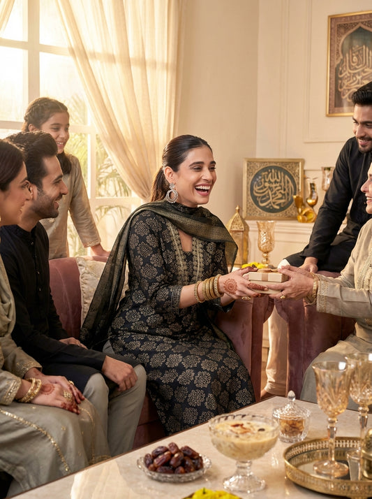 Rashmi Chanderi Black Kurta Set with Dupatta