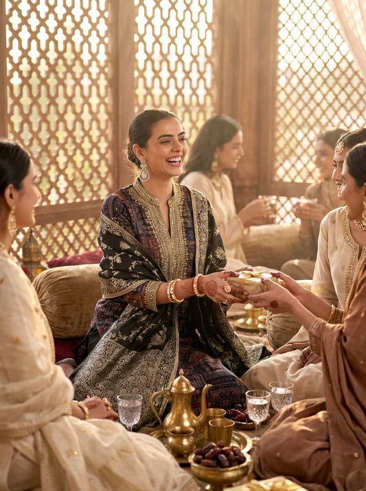 Rashmi Black Chanderi Kurta Set with Dupatta