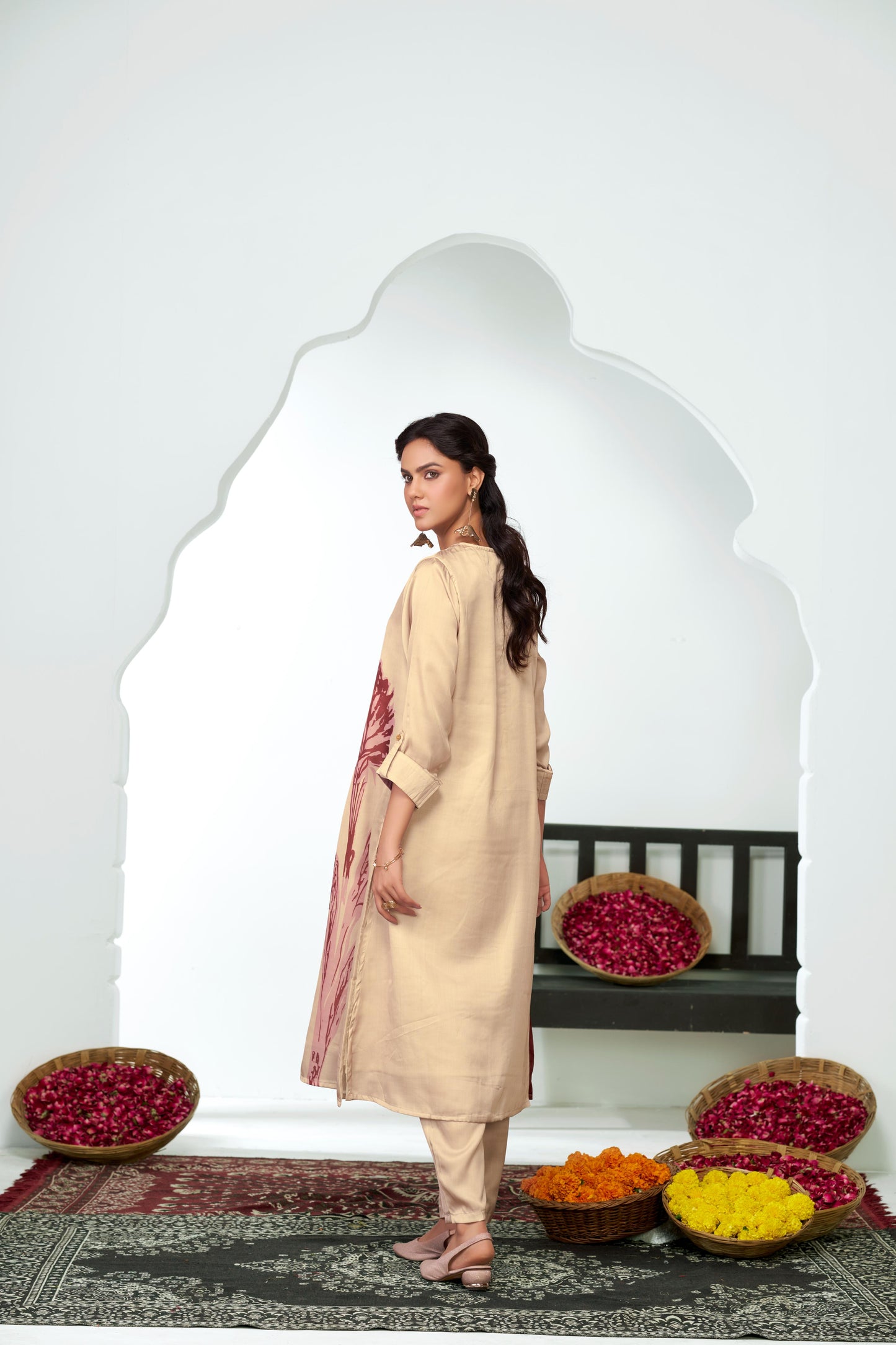 Arwa Silk Brown Kurta Set