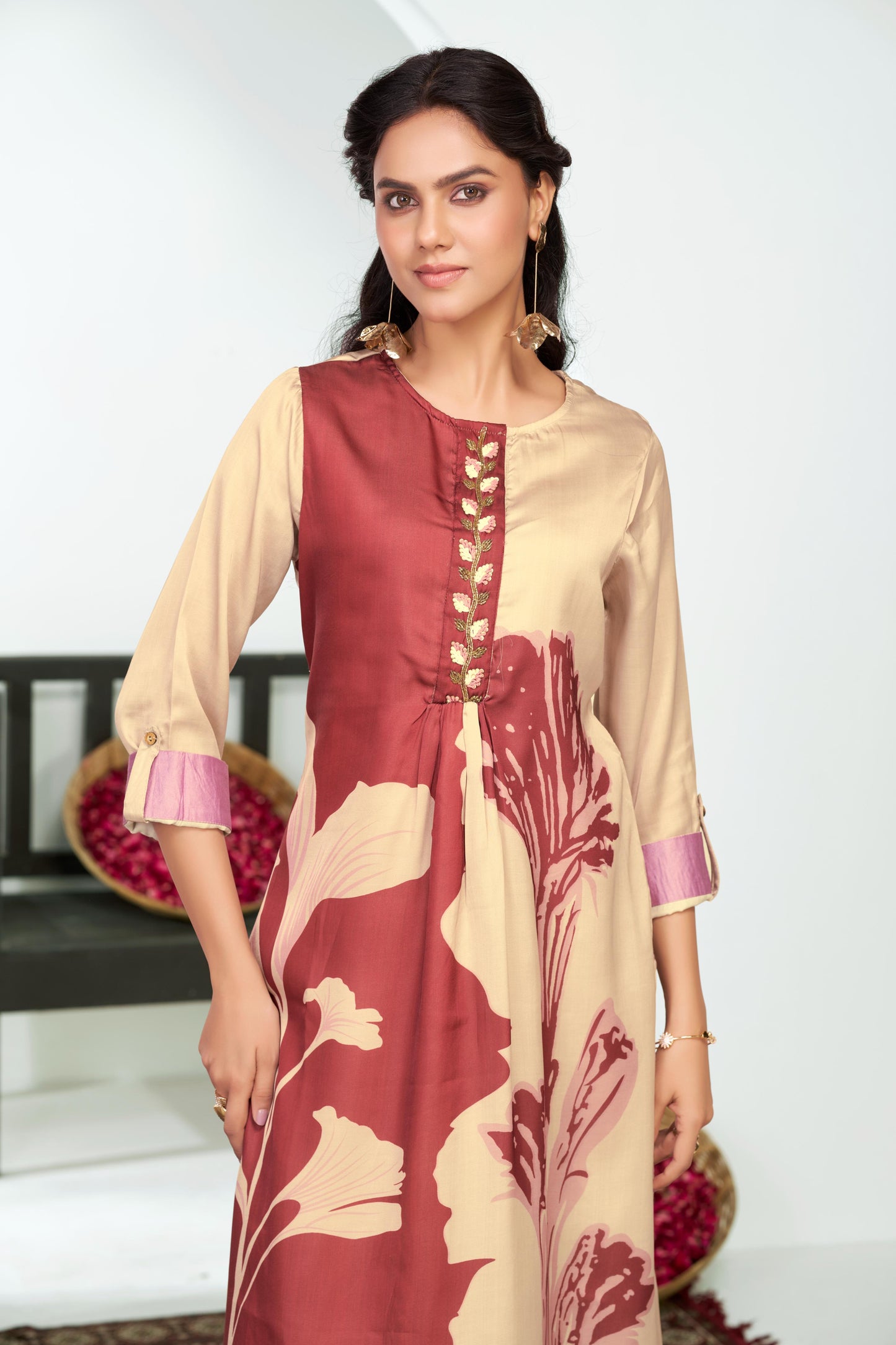 Arwa Silk Brown Kurta Set