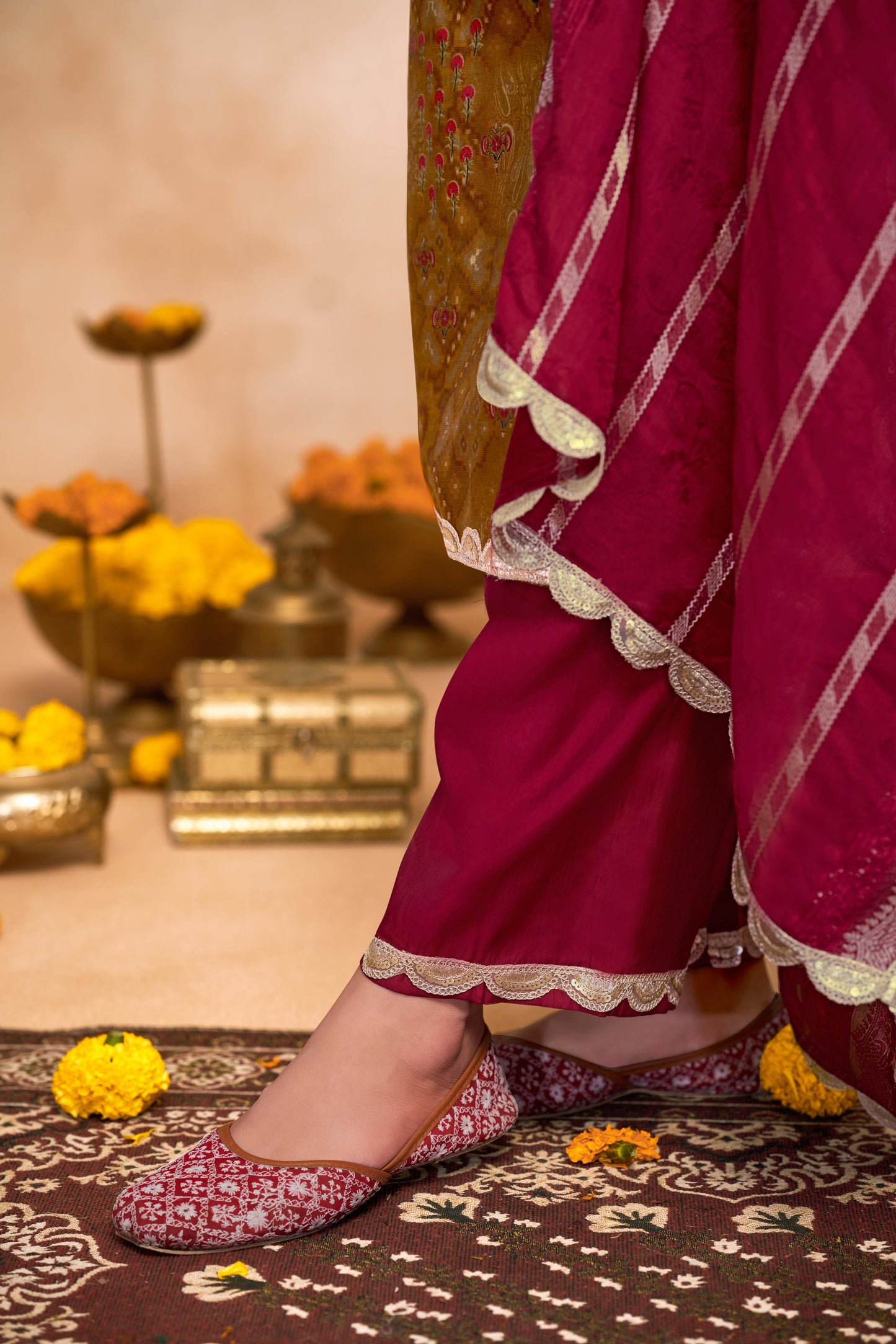 Shehnaaz Brown Kurta Set with Dupatta