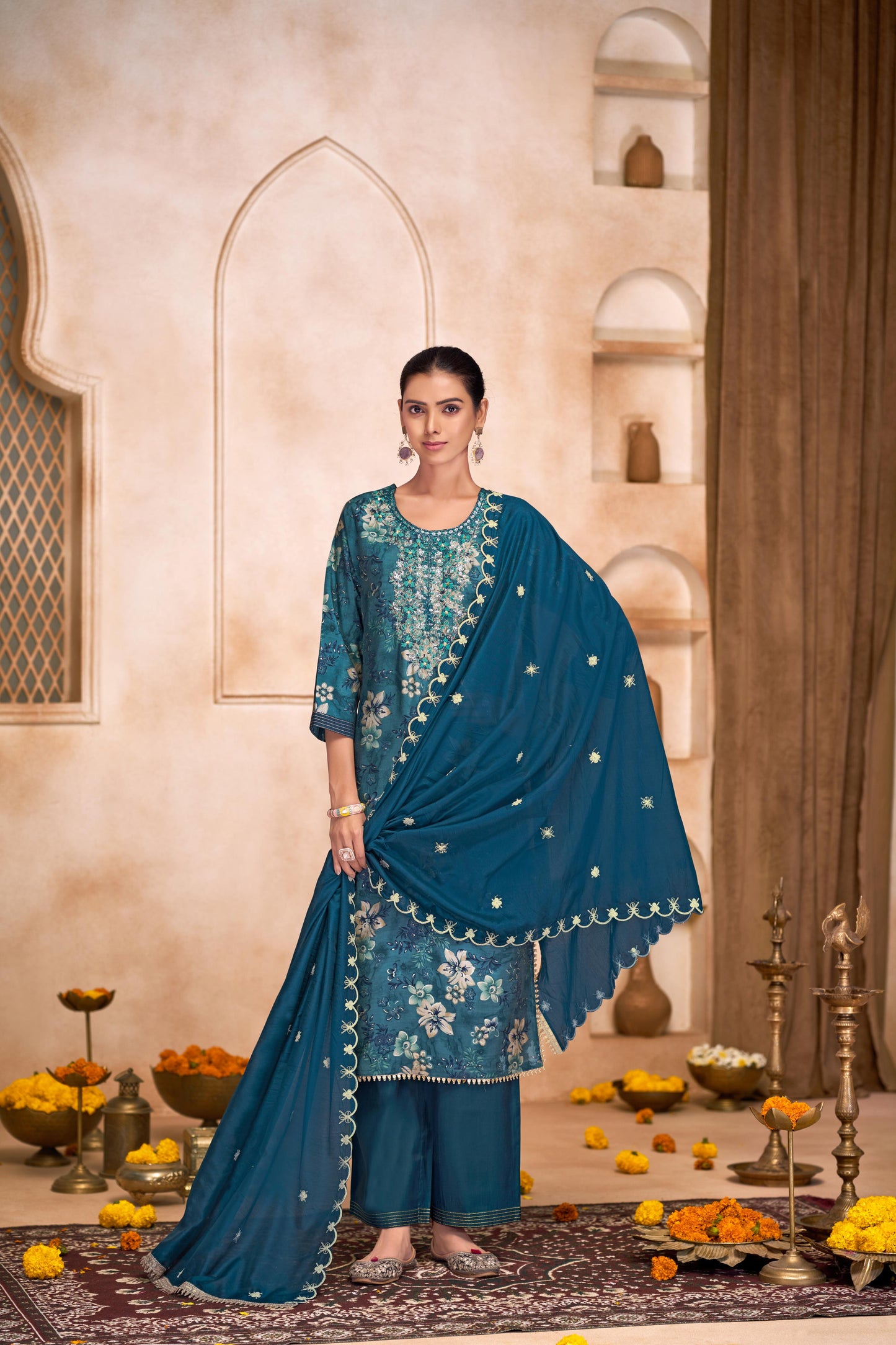 Shehnaaz Blue Kurta Set with Dupatta