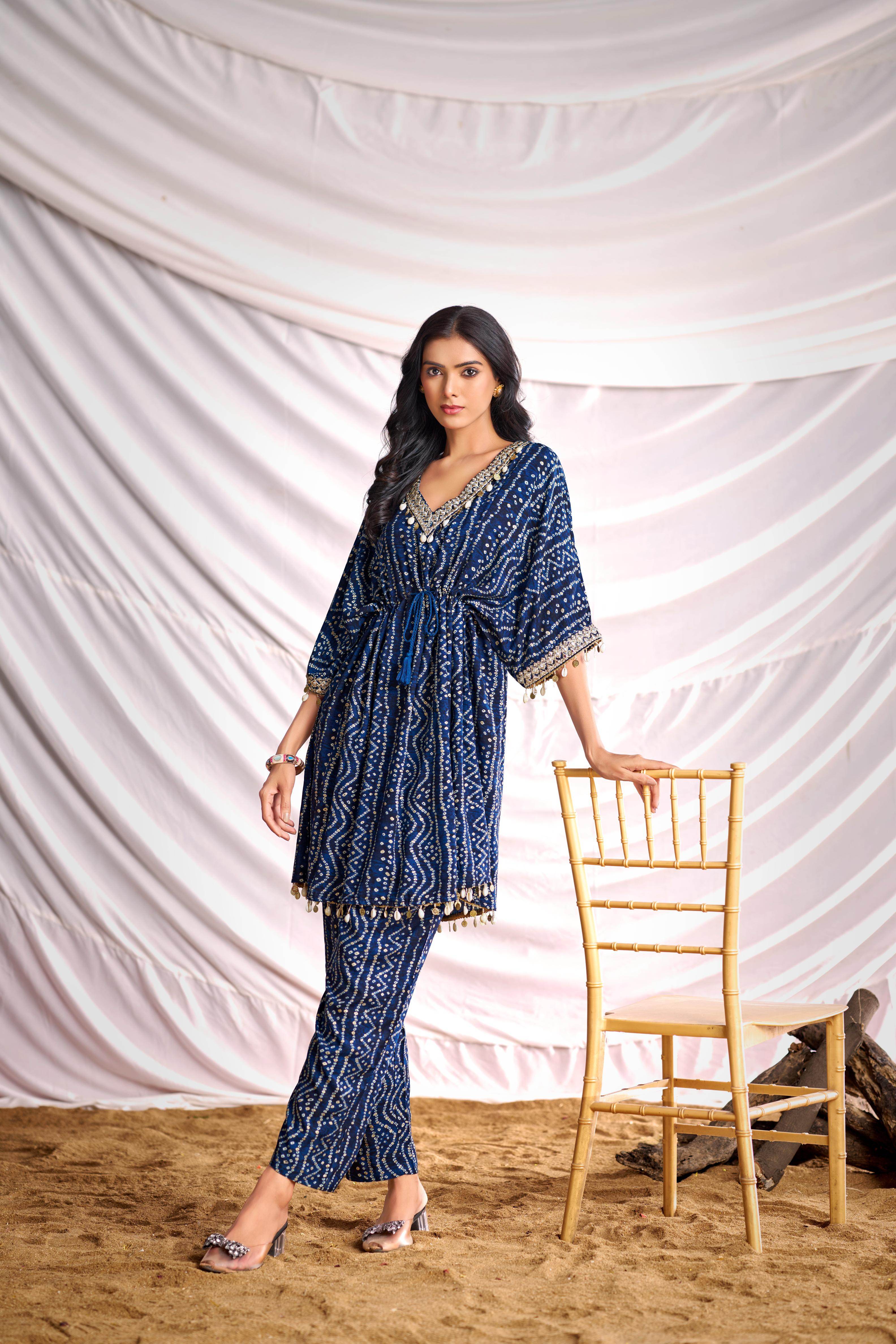 BulBul Women Blue Bandhani Printed Co-ord Set