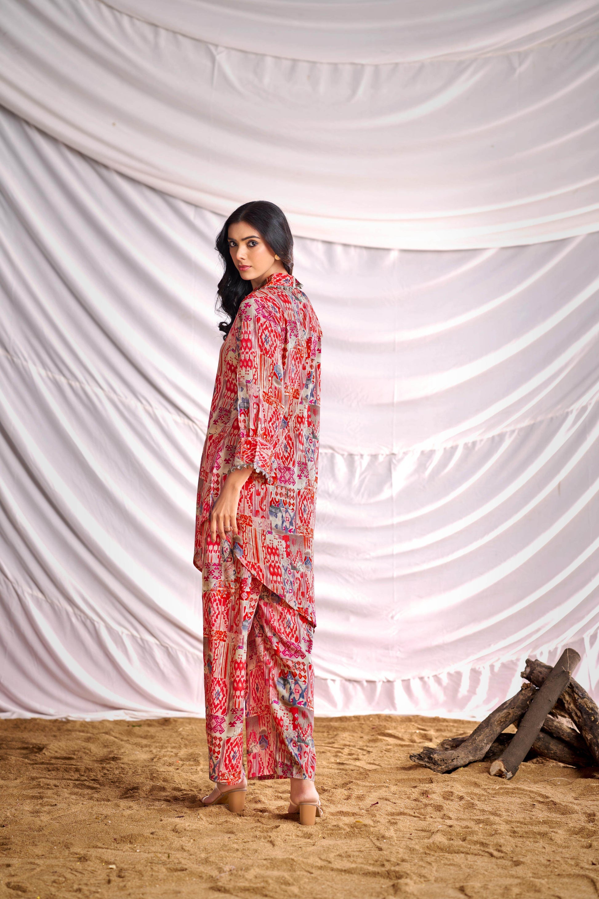 BulBul Women Orange Abstract Printed Co-ord Set - BulBul