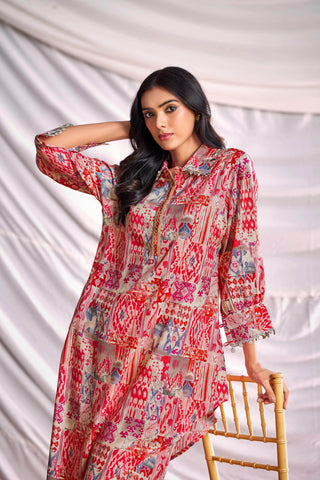 BulBul Women Orange Abstract Printed Co-ord Set - BulBul