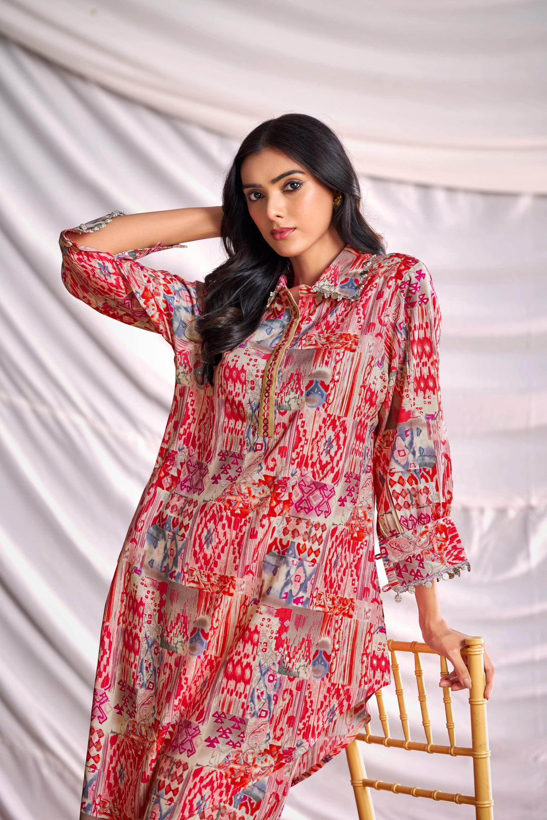 BulBul Women Orange Abstract Printed Co-ord Set - BulBul