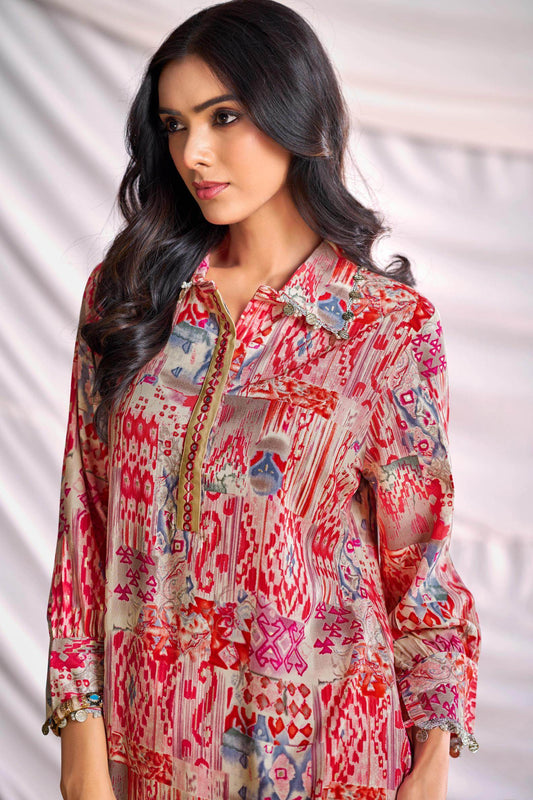 BulBul Women Orange Abstract Printed Co-ord Set - BulBul