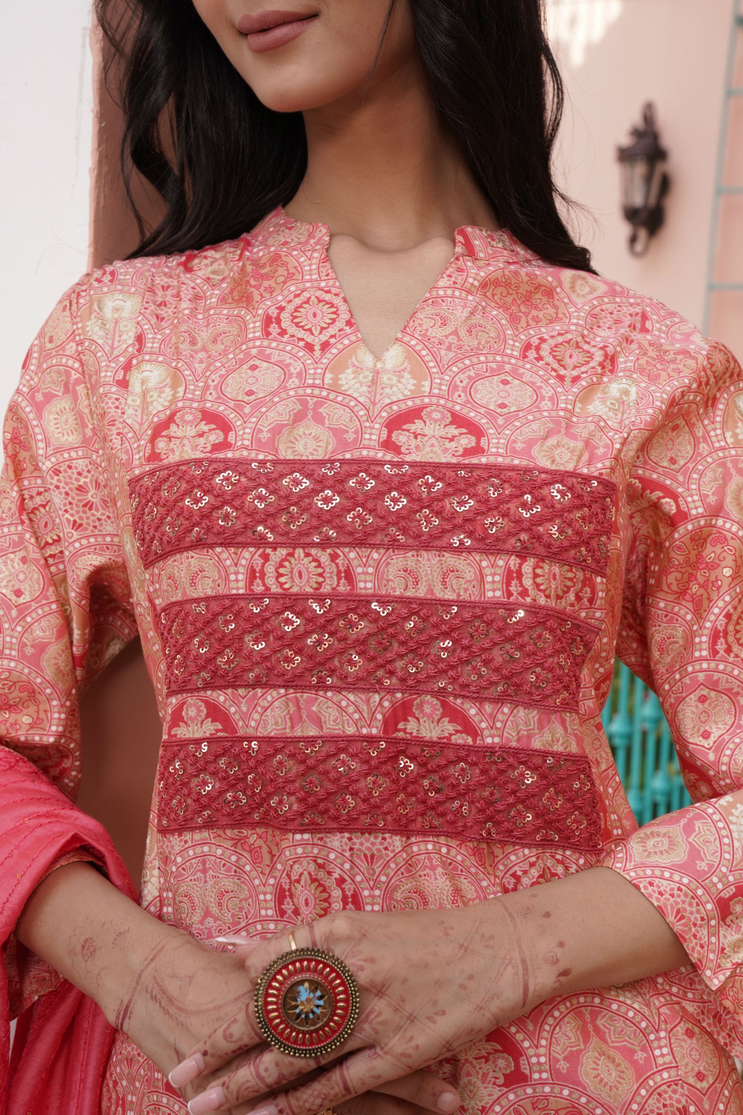 Charu (Modal Chanderi) - Pink