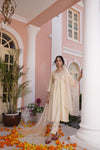 Falak Silk Off white Kurta Set with Dupatta