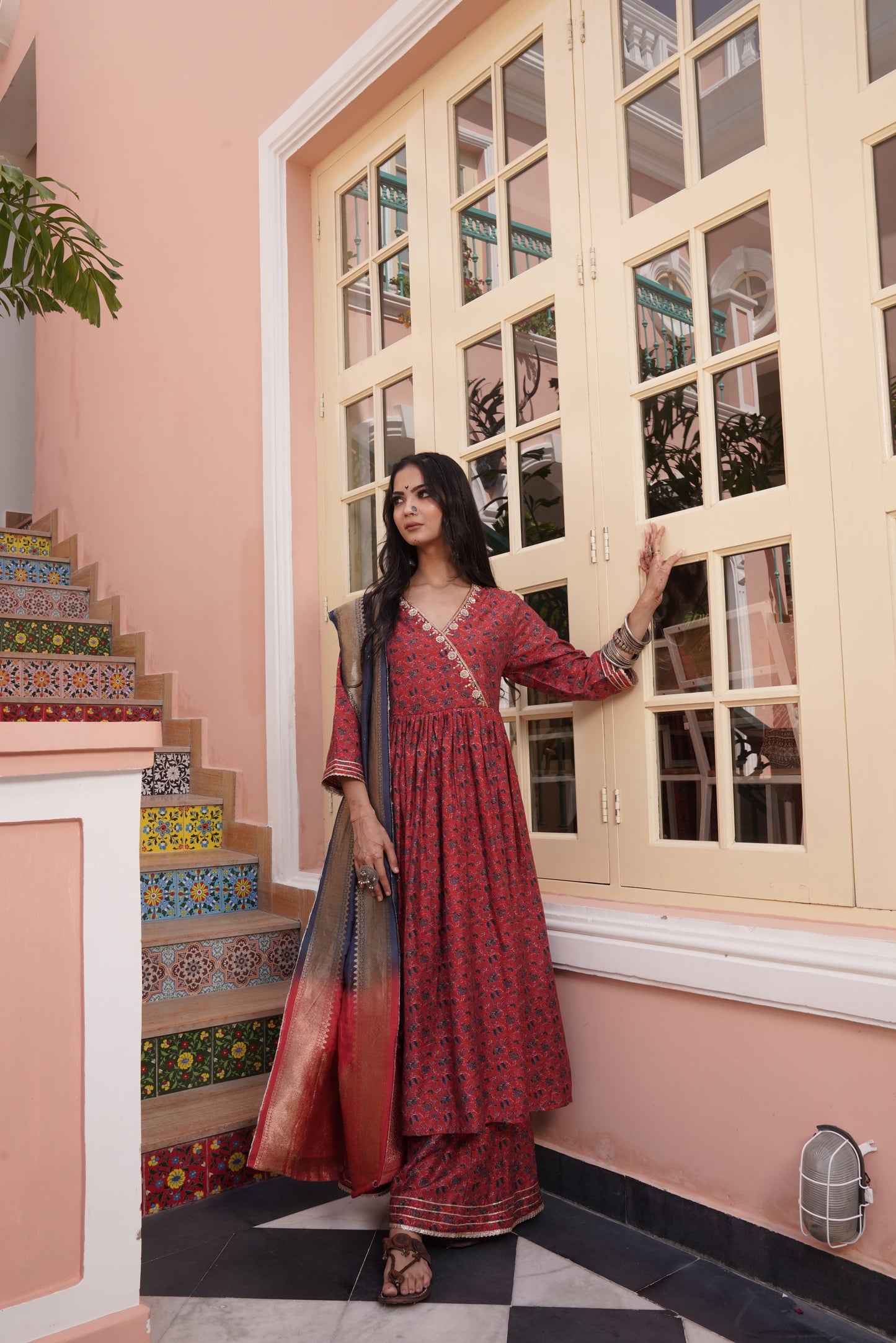 Inayat Red Kurta Set with Dupatta