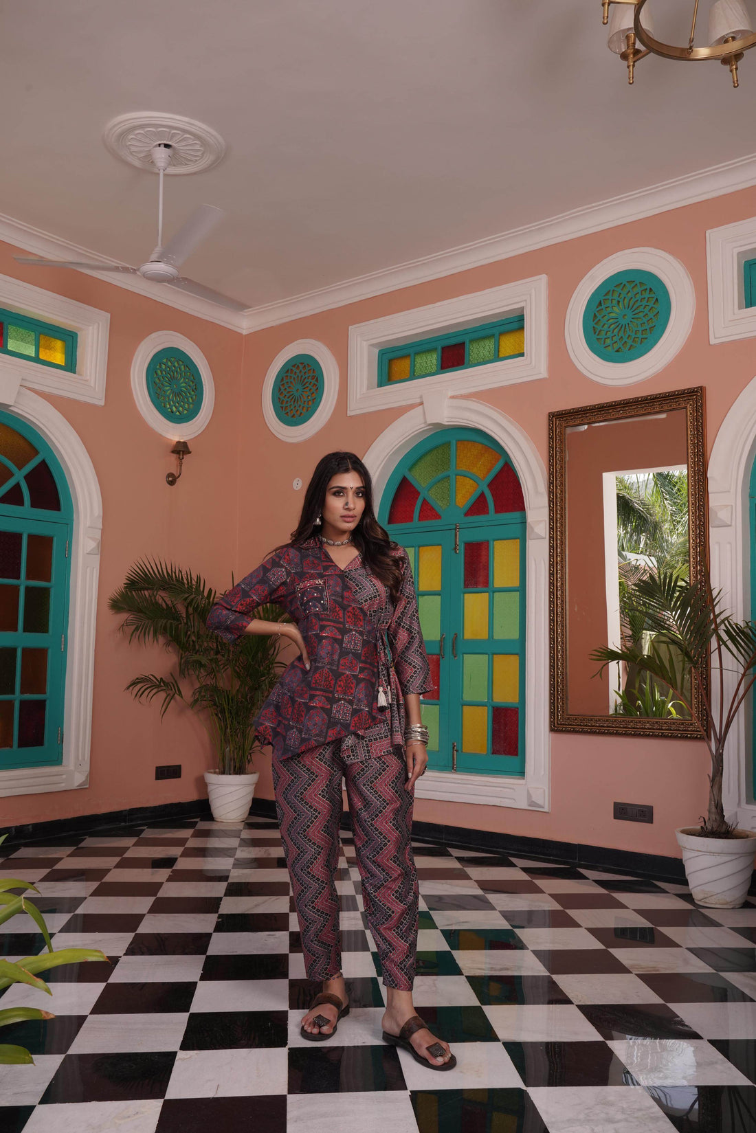 Atrangi Chanderi Red Co-Ord Set - BulBul