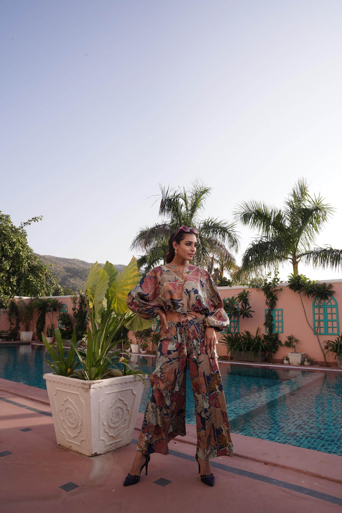 Anushree Chanderi Blue Co-Ord Set - BulBul