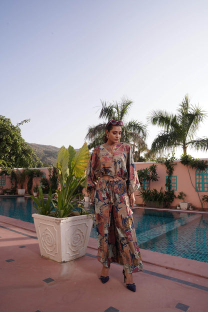 Anushree Chanderi Blue Co-Ord Set - BulBul