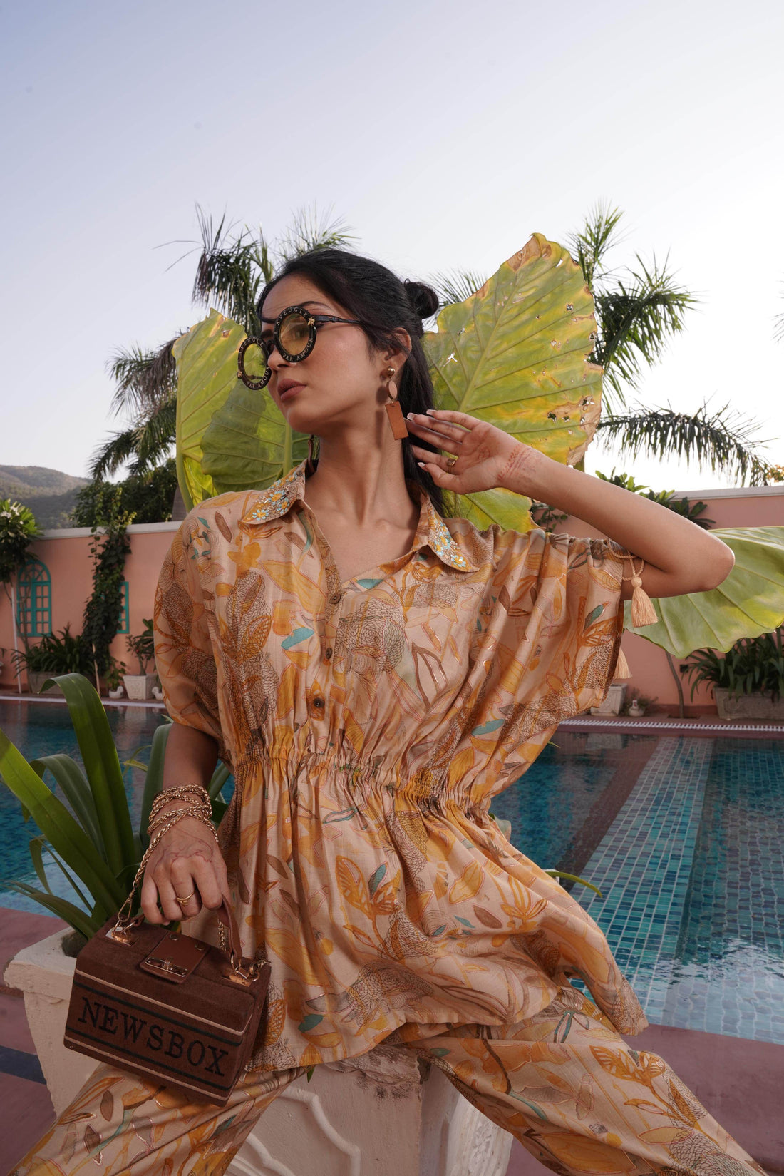 Ishika Yellow Chanderi Co-Ord Set - BulBul