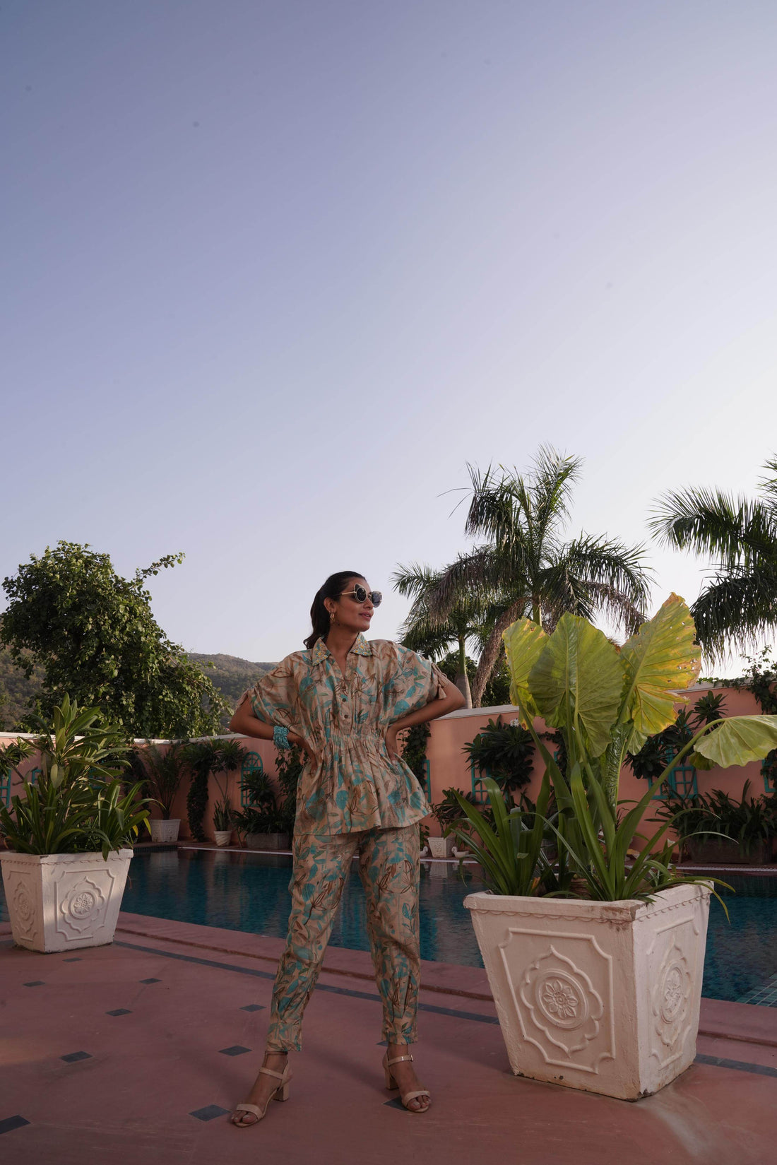 Ishika Blue Chanderi Co-Ord Set - BulBul