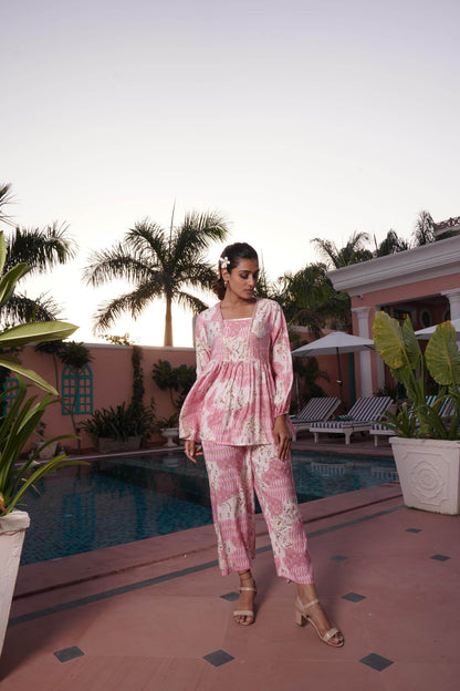 Dhriti Pink Chanderi Co-Ord Set - BulBul
