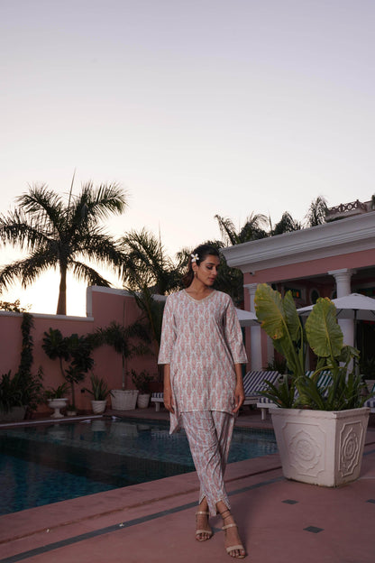 Henna Pink Cotton Co-Ord Set - BulBul