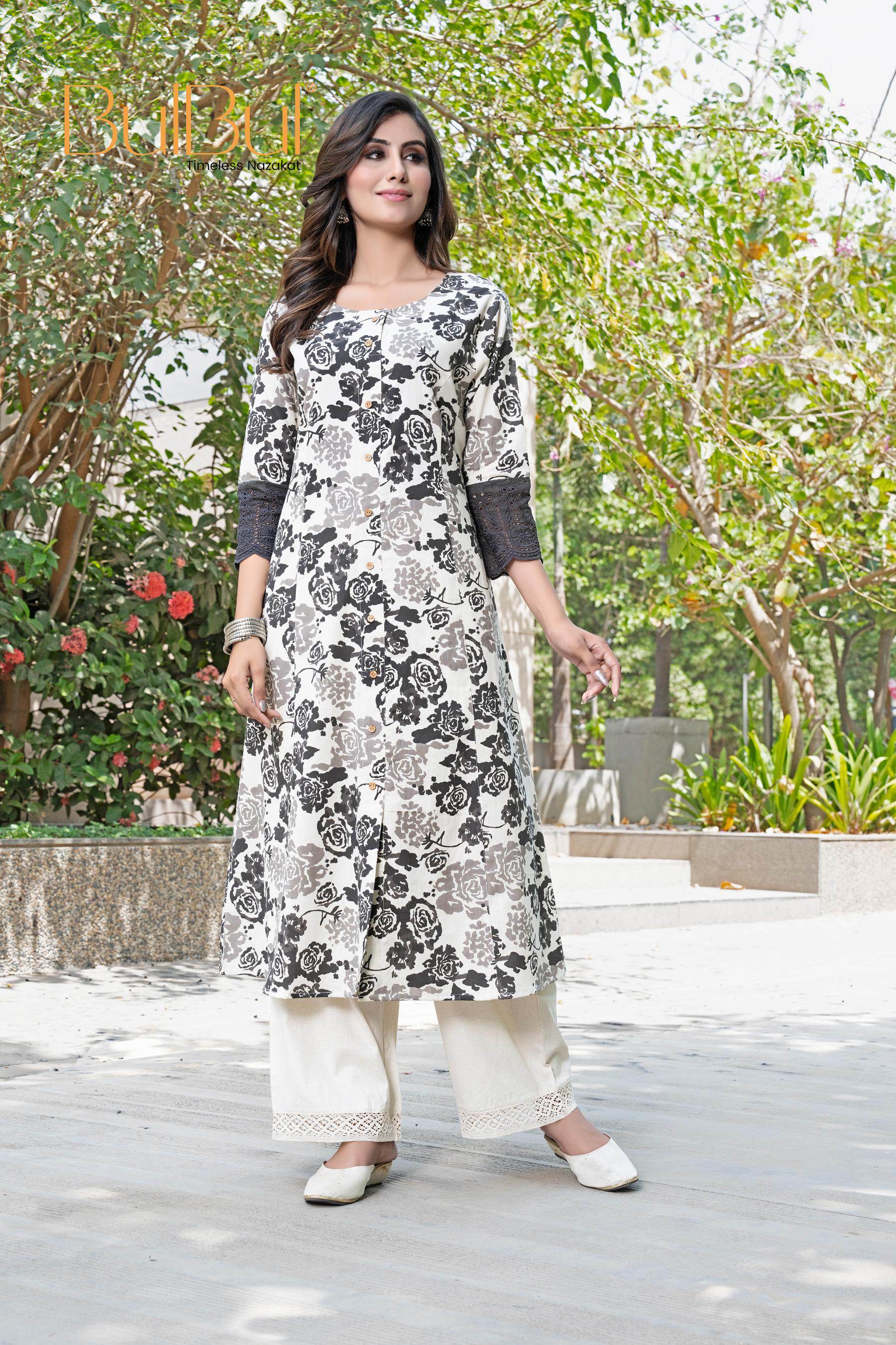 Kavita Grey Cotton Kurta Set - BulBul
