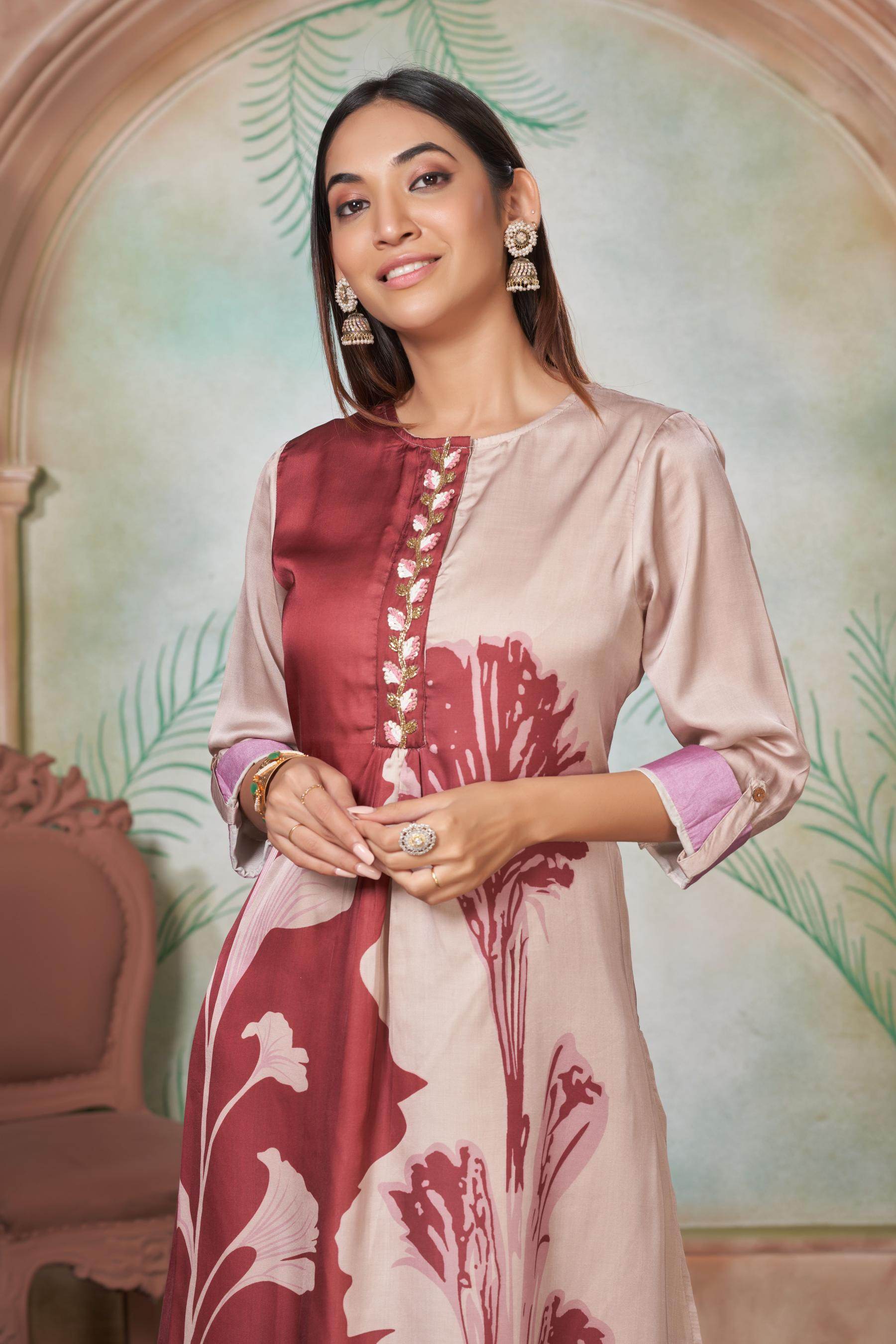 Arwa Silk Brown Kurta Set - BulBul