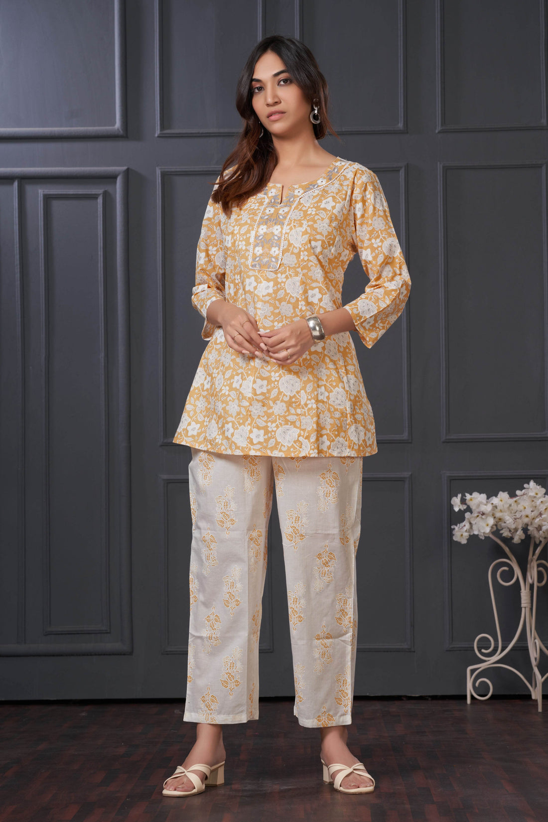 Chaya Off White Cotton Co-Ord Set - BulBul