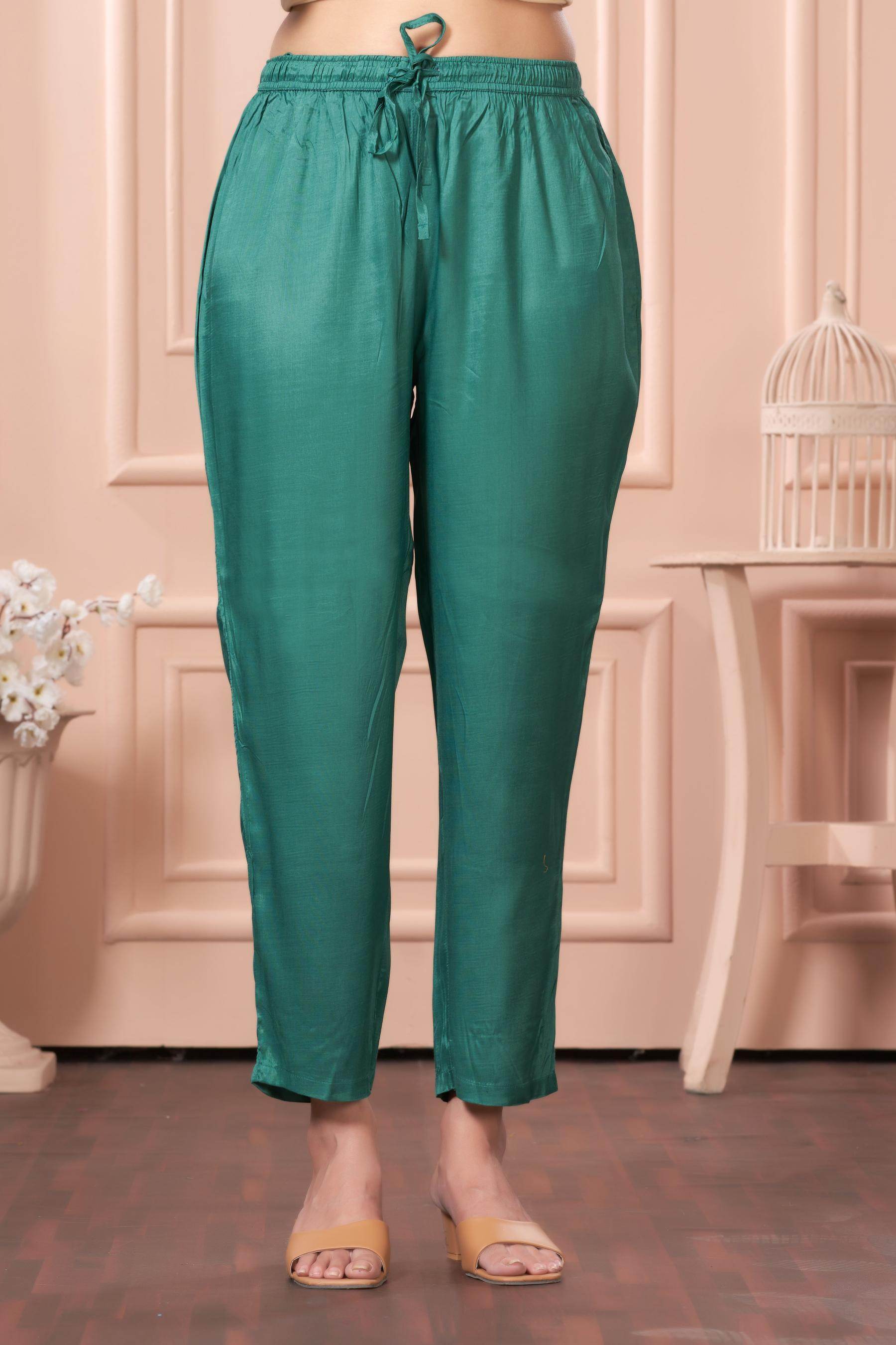 Praniti Viscose Green Kurta Set with Dupatta - BulBul